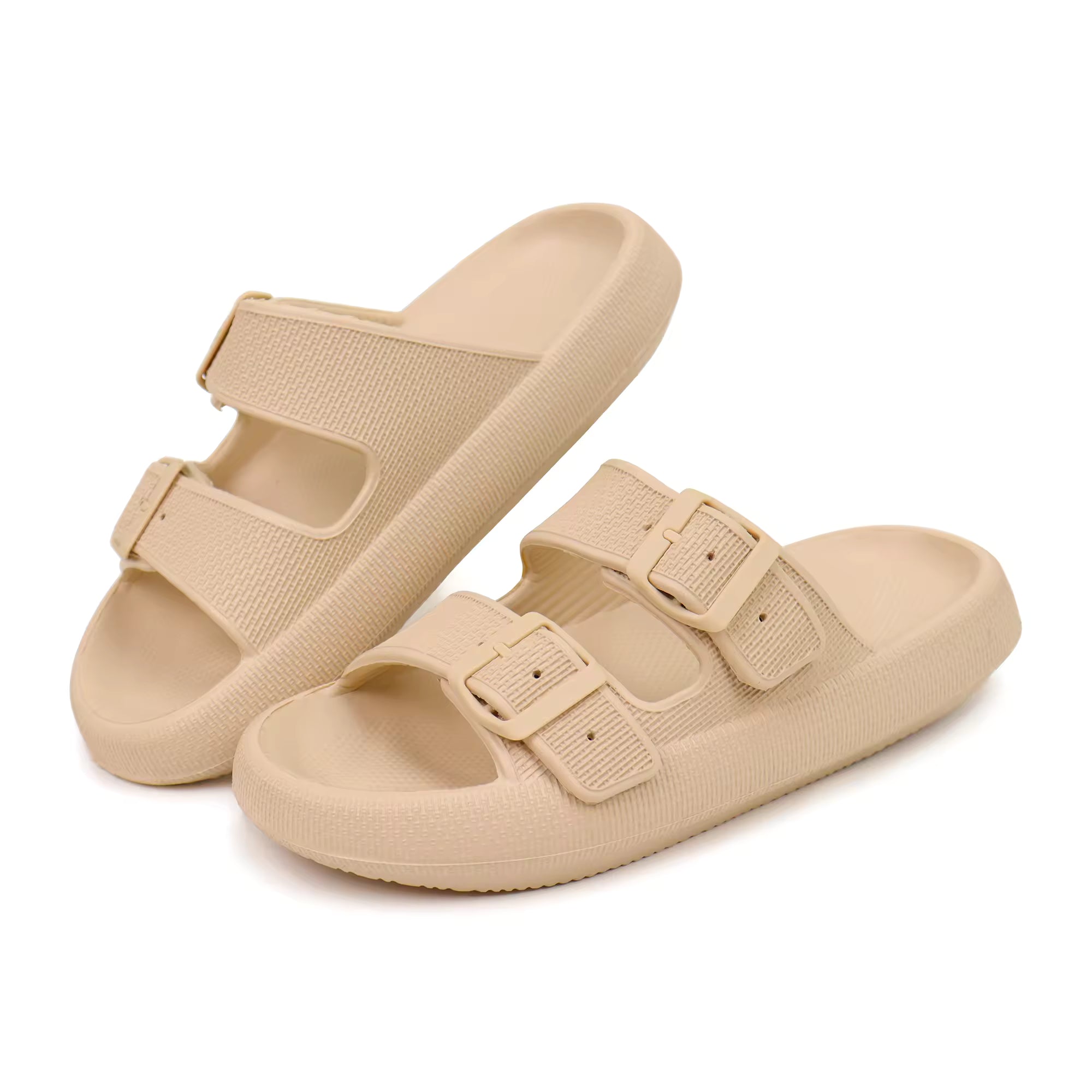 Double-Buckle Comfort Slippers