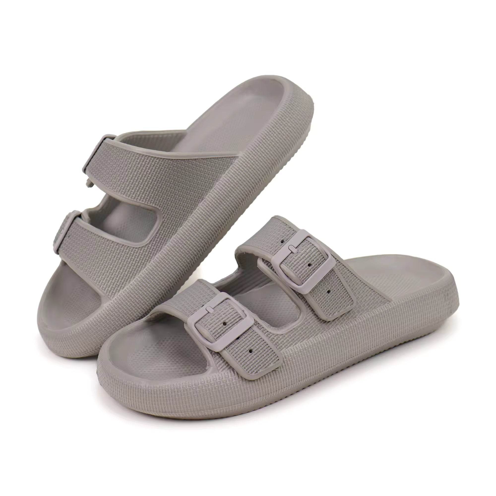 Double-Buckle Comfort Slippers