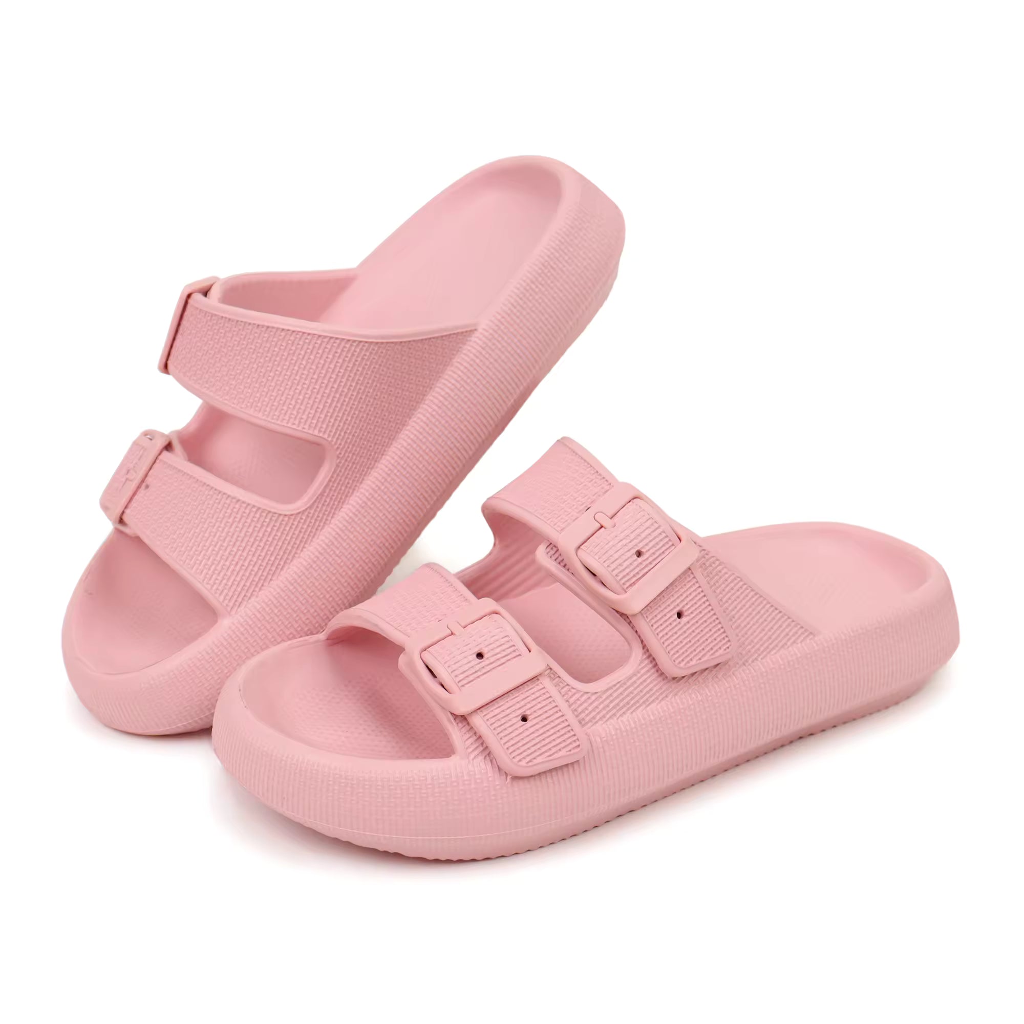 Double-Buckle Comfort Slippers