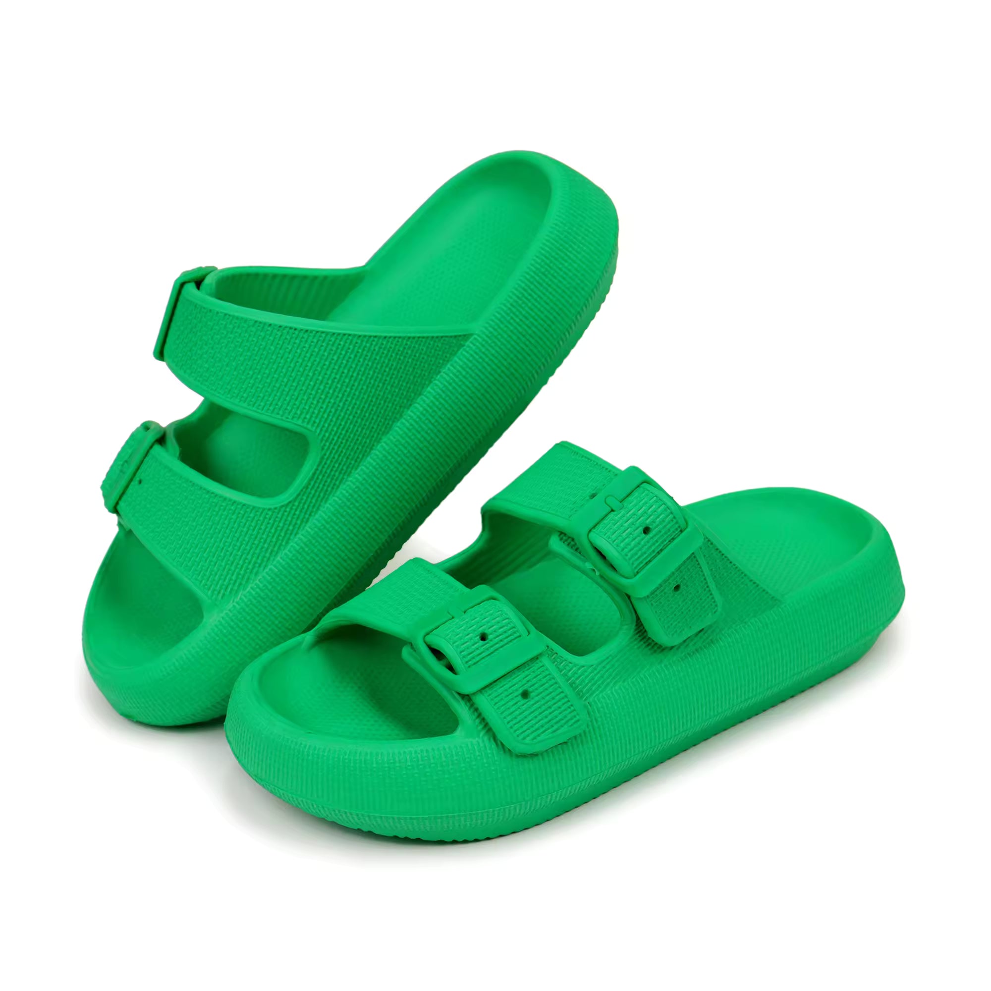 Double-Buckle Comfort Slippers